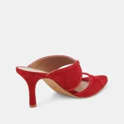 MANDEL HEELS CRIMSON SUEDE