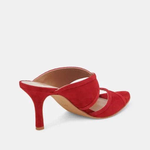 MANDEL HEELS CRIMSON SUEDE