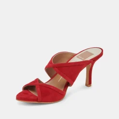 MANDEL HEELS CRIMSON SUEDE