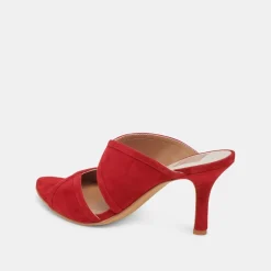 MANDEL HEELS CRIMSON SUEDE