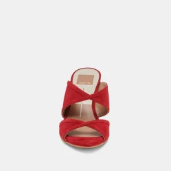 MANDEL HEELS CRIMSON SUEDE