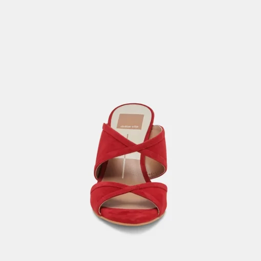 MANDEL HEELS CRIMSON SUEDE