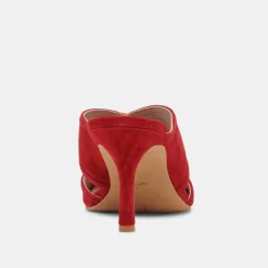 MANDEL HEELS CRIMSON SUEDE