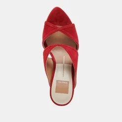 MANDEL HEELS CRIMSON SUEDE