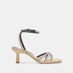 MANJI BRAID HEELS BLACK NATURAL JUTE