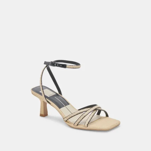 MANJI BRAID HEELS BLACK NATURAL JUTE