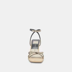 MANJI BRAID HEELS BLACK NATURAL JUTE
