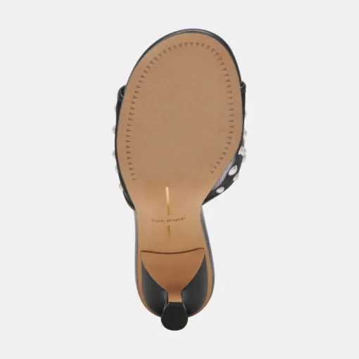 MEEZA PEARL HEELS ONYX MESH