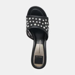 MEEZA PEARL HEELS ONYX MESH