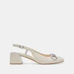 MELLI HEELS IVORY CRINKLE PATENT