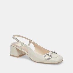 MELLI HEELS IVORY CRINKLE PATENT