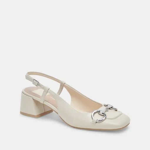 MELLI HEELS IVORY CRINKLE PATENT