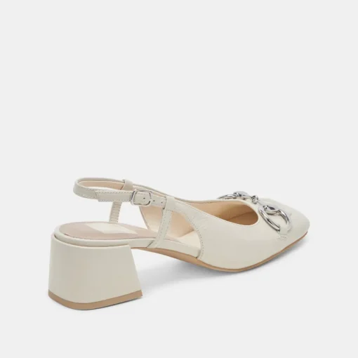 MELLI HEELS IVORY CRINKLE PATENT