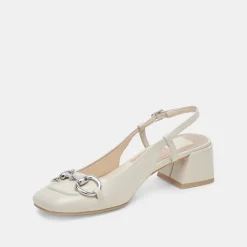 MELLI HEELS IVORY CRINKLE PATENT