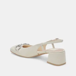 MELLI HEELS IVORY CRINKLE PATENT
