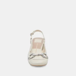 MELLI HEELS IVORY CRINKLE PATENT