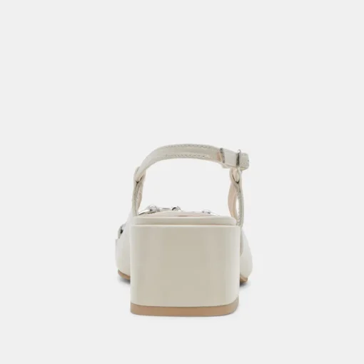 MELLI HEELS IVORY CRINKLE PATENT