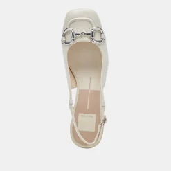 MELLI HEELS IVORY CRINKLE PATENT