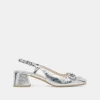 MELLI HEELS SILVER DISTRESSED LEATHER