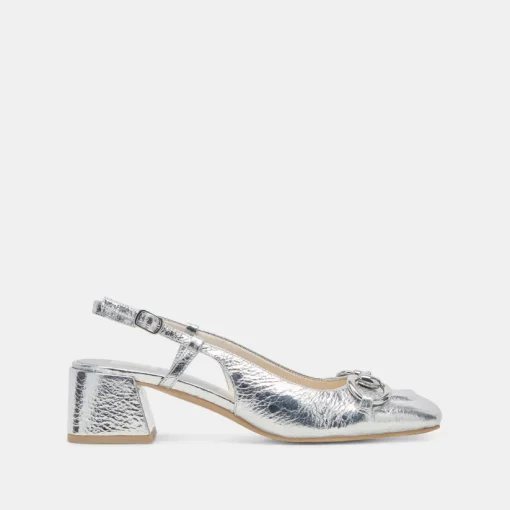 MELLI HEELS SILVER DISTRESSED LEATHER