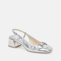 MELLI HEELS SILVER DISTRESSED LEATHER