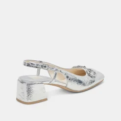MELLI HEELS SILVER DISTRESSED LEATHER