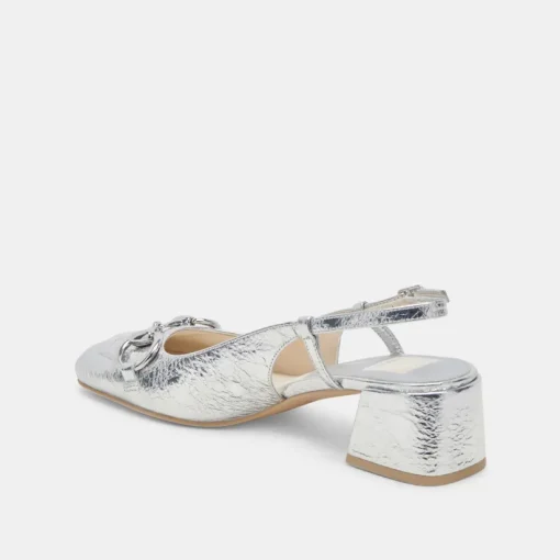 MELLI HEELS SILVER DISTRESSED LEATHER