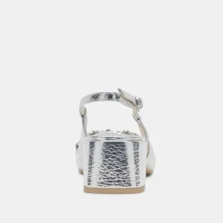 MELLI HEELS SILVER DISTRESSED LEATHER