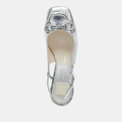MELLI HEELS SILVER DISTRESSED LEATHER