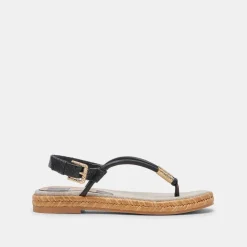 MERYL SANDALS BLACK LEATHER