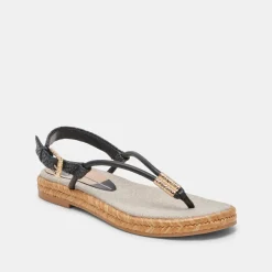 MERYL SANDALS BLACK LEATHER