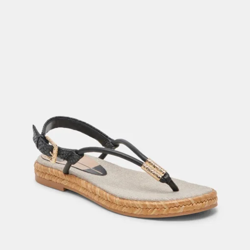MERYL SANDALS BLACK LEATHER