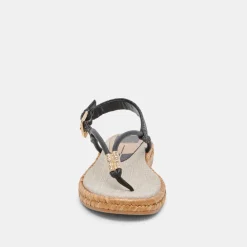 MERYL SANDALS BLACK LEATHER