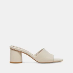 MINNY DRESS HEELS IVORY LEATHER