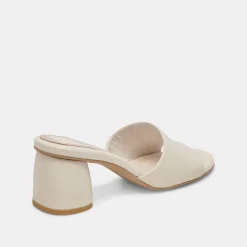 MINNY DRESS HEELS IVORY LEATHER