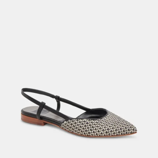 NARAH FLATS BLACK NATURAL RAFFIA