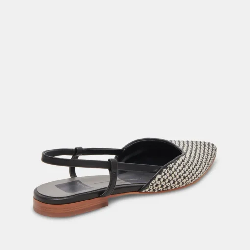 NARAH FLATS BLACK NATURAL RAFFIA
