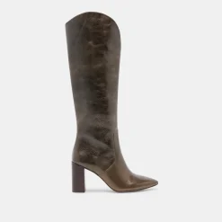 NEDI BOOTS DARK OLIVE LEATHER