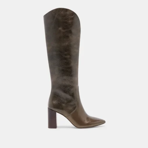 NEDI BOOTS DARK OLIVE LEATHER