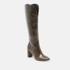 NEDI BOOTS DARK OLIVE LEATHER