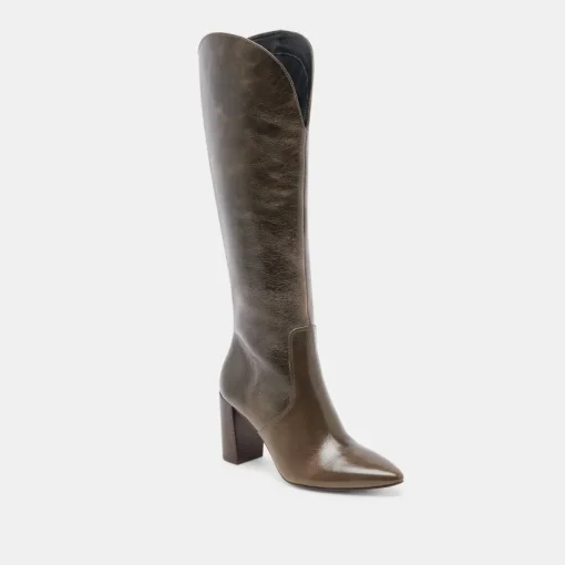 NEDI BOOTS DARK OLIVE LEATHER