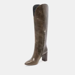 NEDI BOOTS DARK OLIVE LEATHER