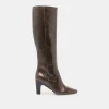 NELAS WIDE CALF BOOTS DARK OLIVE LEATHER