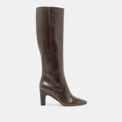 NELAS WIDE CALF BOOTS DARK OLIVE LEATHER