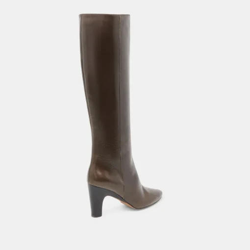 NELAS WIDE CALF BOOTS DARK OLIVE LEATHER
