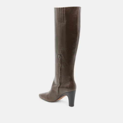 NELAS WIDE CALF BOOTS DARK OLIVE LEATHER
