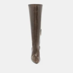 NELAS WIDE CALF BOOTS DARK OLIVE LEATHER