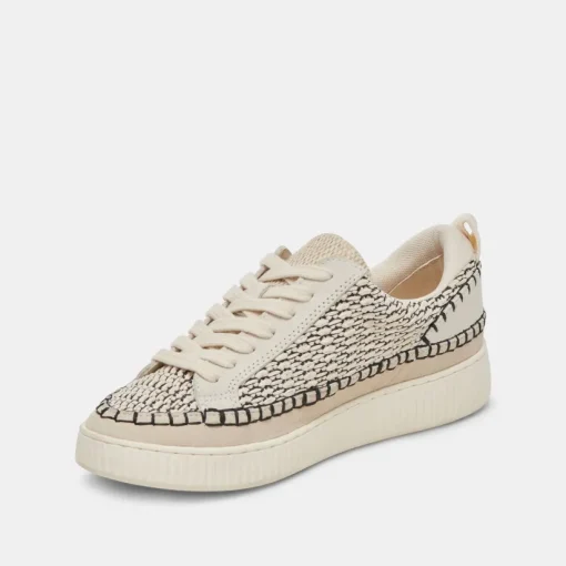 NICONA SNEAKERS BLACK NATURAL RAFFIA