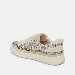 NICONA SNEAKERS BLACK NATURAL RAFFIA
