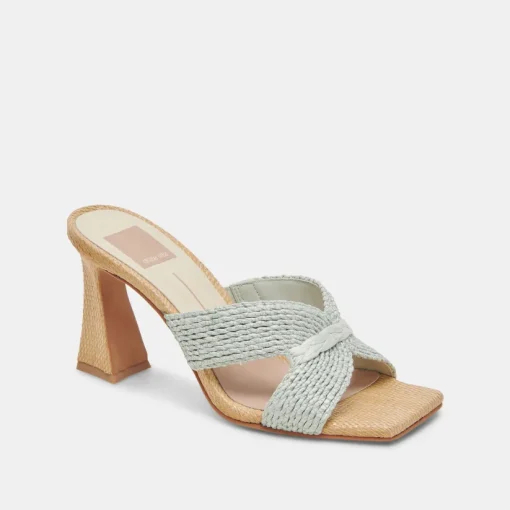 NITRO WIDE HEELS MINT RAFFIA